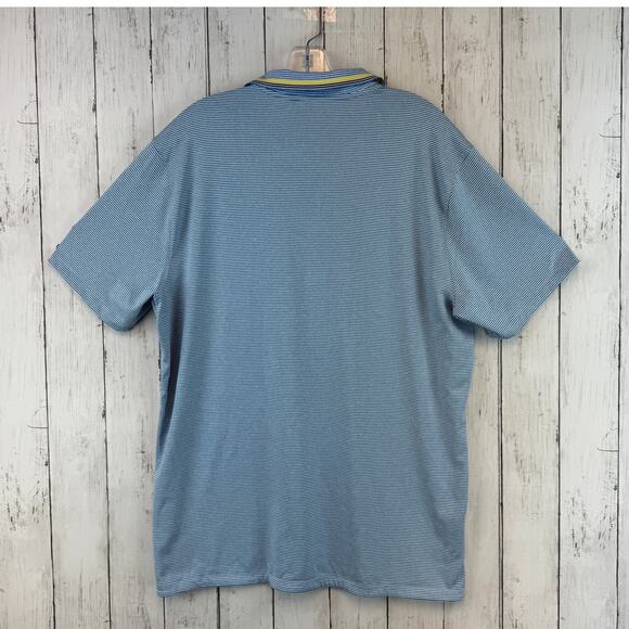 Nike Blue/White Vapor Striped Dri-fit Stretch Short Sleeve Golf Polo Size Large - Picture 7 of 11